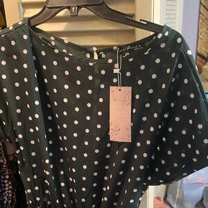 Emery Rose Green Polka Dot Jumpsuit